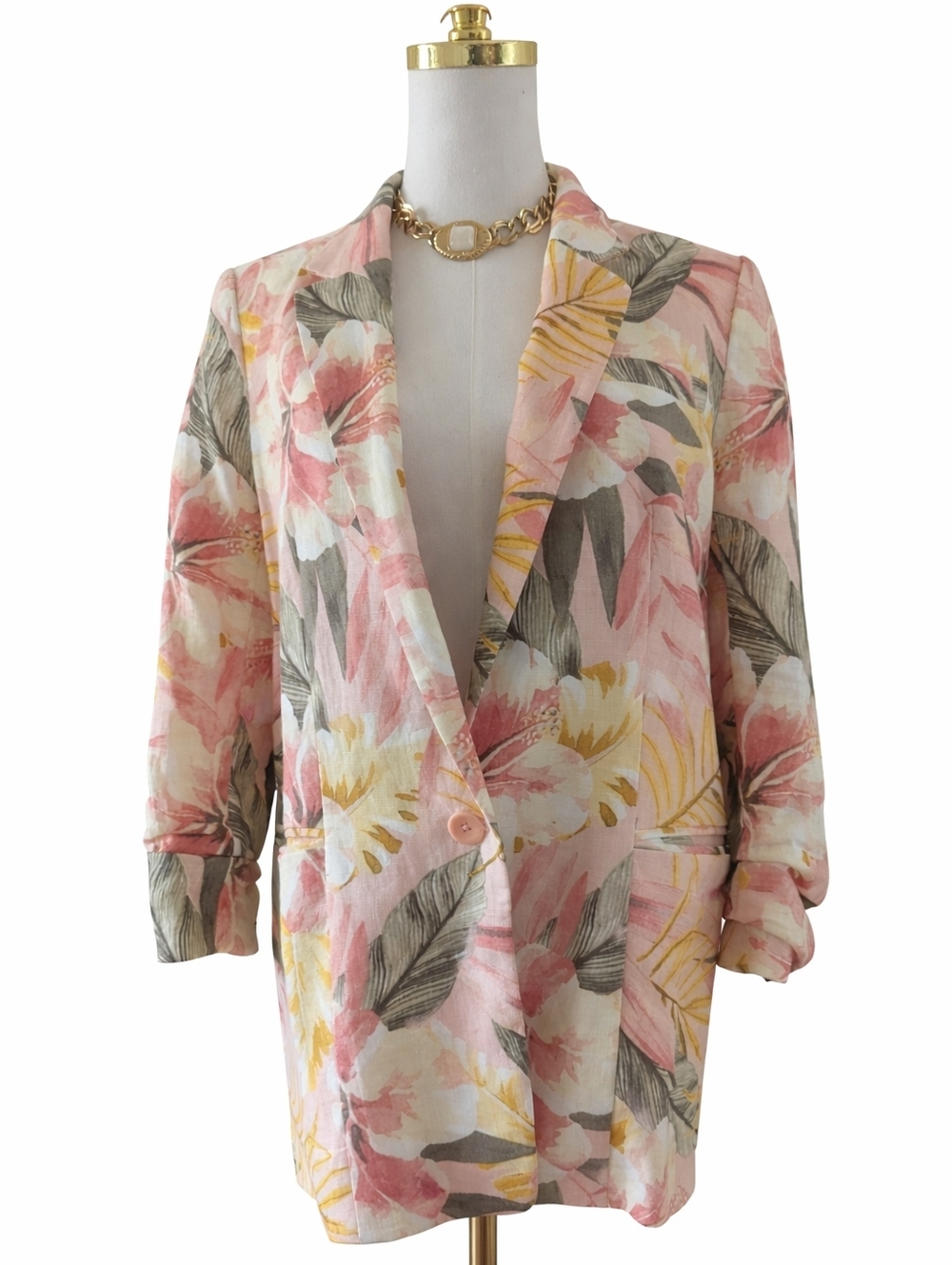 EUC Joie Linen Floral Blazer  Lightweight Spring/Summer Jacket Size 6